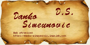 Danko Simeunović vizit kartica